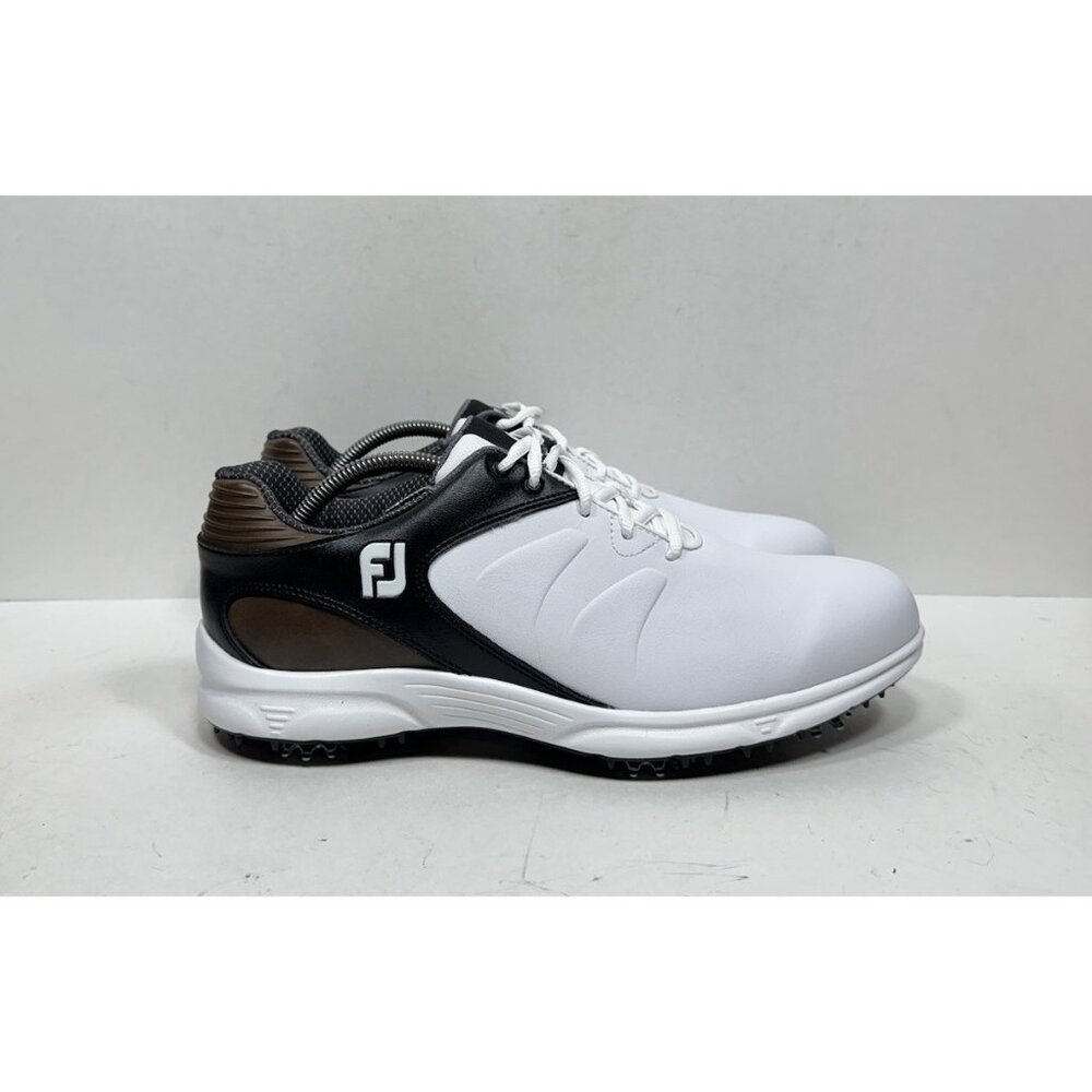 Footjoy Arc XT Golf Shoes 59742 White Brown Black Soft Spikes Men's Size 11 M‎